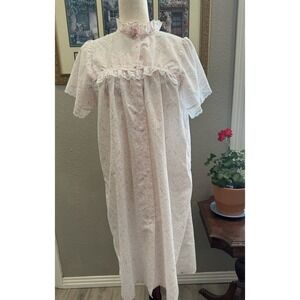 Grunge House Patio Dress Kawai Vintage 70s‎ Floral Medium Granny Button Lace